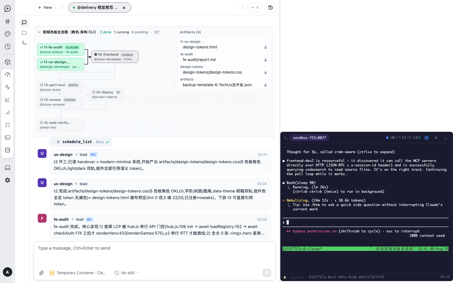 Swarm 产线运行中:异构 CLI 分工